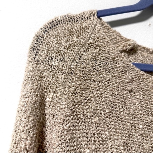 Promesa Beige Knubby Open Knit Lace Back Sweater Women’s Size Small Coquette - Picture 4 of 15
